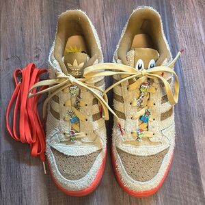 Adidas Grinch Beige and Electric Orange/Red Sneakers Limited Edition